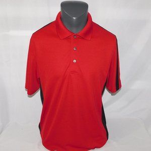 PGA Tour Mens L Red Black Polo Golf Shirt